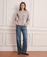 Brushed Luxe Cashmere Polo Sweater