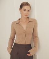 Novelty Cashmere Crochet Inspired Button Up
