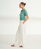Novelty Cashmere Crochet Short Sleeve Polo