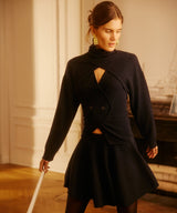 Cashmino Vest Set with Reversible Bolero
