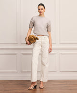 Coastal Cashmere Pointelle Short Sleeve Sweater