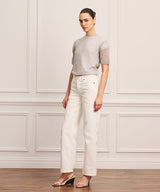 Coastal Cashmere Pointelle Short Sleeve Sweater