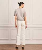 Coastal Cashmere Pointelle Short Sleeve Sweater