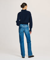 Cotton Fisherman Cinched Waist Zip Up Sweater
