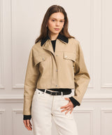 Cotton Cashmere Mixed Media Barn Jacket