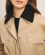 Cotton Cashmere Mixed Media Barn Jacket