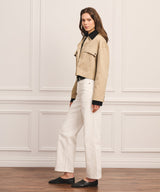 Cotton Cashmere Mixed Media Barn Jacket