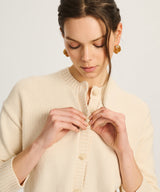 Cotton High Neck Cardigan