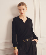 Super Fine Cashmere Long Sleeve Polo