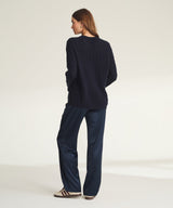 Lightweight Cashmere Cable Oversized Crewneck Sweater