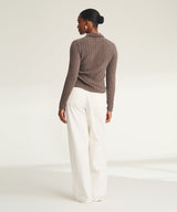 Lightweight Cashmere Ribbed Mockneck Sweater