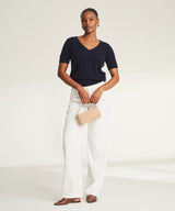 Lightweight Cashmere Short Sleeve V-Neck Sweater