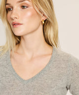 Lightweight Cashmere Short Sleeve V-Neck Sweater