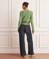 Saddle Cashmere Crewneck Sweater
