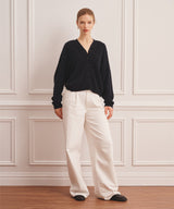 Luxe Cashmere V-Neck Bomber Cardigan