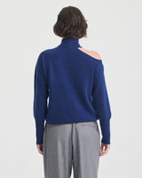 Cashmere Shoulder Cut Out Turtleneck
