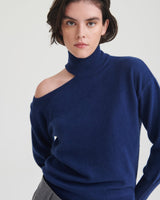 Cashmere Shoulder Cut Out Turtleneck