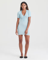 Wool Silk Plaited Polo Dress