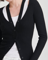 Ribbed Cut Out Cardigan