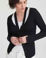 Ribbed Cut Out Cardigan