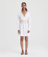 Cotton Cashmere Mixed Media Mini Dress