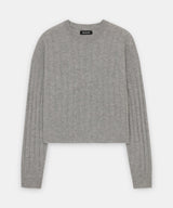 Lightweight Cashmere Ribbed Cropped Sweater