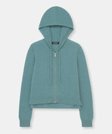Signature Cashmere Cropped Zip Up Hoodie