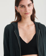 Signature Cashmere Cropped Zip Up Hoodie