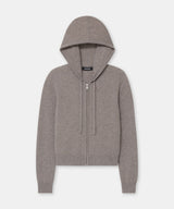 Signature Cashmere Cropped Zip Up Hoodie