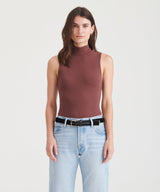 Modal Cashmere Sleeveless Mockneck Bodysuit