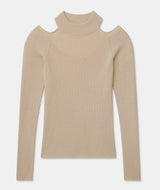 Silk Cashmere Cutout Turtleneck