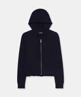 Signature Cashmere Cropped Zip Up Hoodie