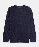 Lightweight Cashmere Cable Oversized Cardigan