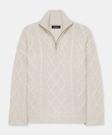 Super Luxe Cashmino Cable Quarter Zip