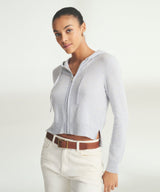 Signature Cashmere Cropped Zip Up Hoodie