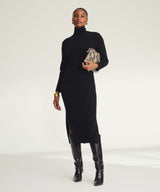 Signature Cashmere Turtleneck Dress with Slits