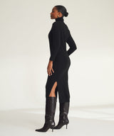 Signature Cashmere Turtleneck Dress with Slits