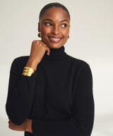 Signature Cashmere Turtleneck Dress with Slits