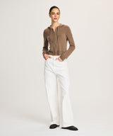 Signature Cashmere Cropped Zip Up Hoodie