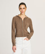 Signature Cashmere Cropped Zip Up Hoodie