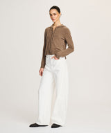 Signature Cashmere Cropped Zip Up Hoodie
