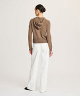 Signature Cashmere Cropped Zip Up Hoodie