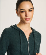 Signature Cashmere Cropped Zip Up Hoodie