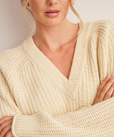 Luxe Cashmere Fisherman V-Neck Sweater