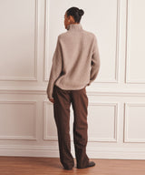 Luxe Cashmere High Neck Henley Sweater