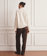 Luxe Cashmere High Neck Henley Sweater