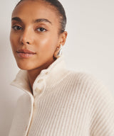 Luxe Cashmere High Neck Henley Sweater