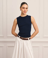 Super Fine Cashmere High Neck Tank