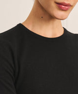 Super Fine Cashmere Three-Quarter Sleeve Crewneck Sweater