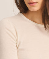 Super Fine Cashmere Three-Quarter Sleeve Crewneck Sweater